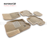 Текстильные 3D коврики Euromat3D Business в салон для Land Rover Discovery IV (2010-2016) № EMC3D-003100T Бежевые