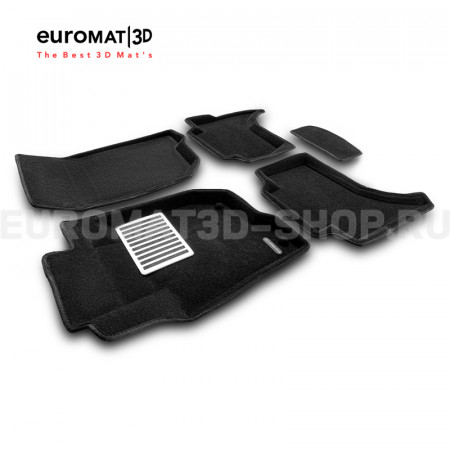 Текстильные 3D коврики Euromat3D Lux в салон для Mitsubishi L200 (2007-2014) № EM3D-003612