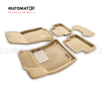 Текстильные 3D коврики Euromat3D Lux в салон для Mercedes A-Class (W176) (2013-2018) № EM3D-003516T Бежевые