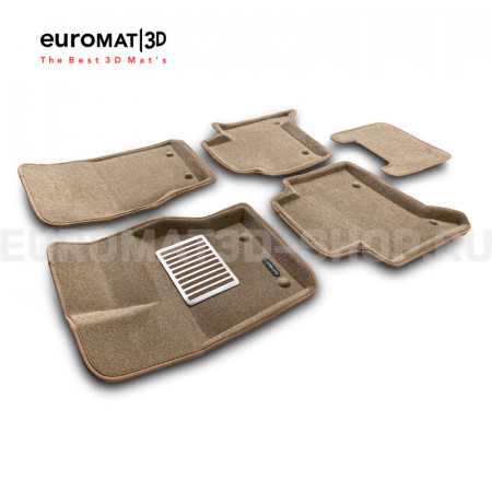 Текстильные 3D коврики Euromat3D Lux в салон для Land Rover Discovery V (2017-) № EM3D-003102T Бежевый