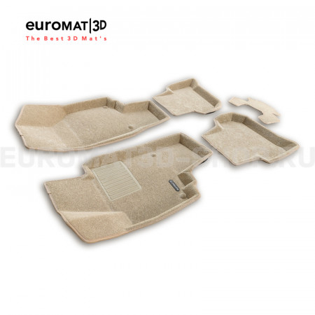 Текстильные 3D коврики Euromat3D Business в салон для Skoda Yeti (2009-) № EMC3D-004511T Бежевые