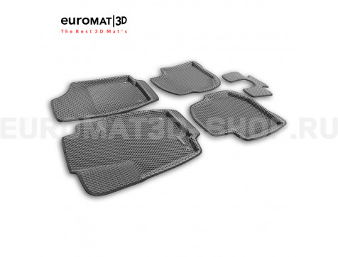 3D коврики Euromat3D EVA в салон для Skoda Rapid (2014-2019) № EM3DEVA-004508G Серые