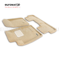 Текстильные 3D коврики Euromat3D Lux в салон для Haval F7 (2019-2024) № EM3D-001404T Бежевые