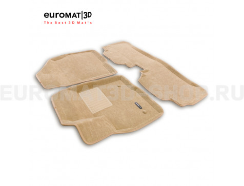 Текстильные 3D коврики Euromat3D Business в салон для Chevrolet Bolt (2016-) № EMC3D-001500T Бежевые